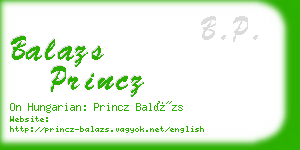 balazs princz business card